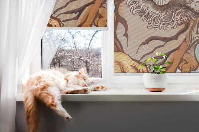 Blackout roller blind Tiger in flowers