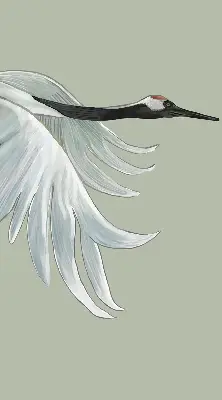 Blackout roller blind featuring a crane in flight design