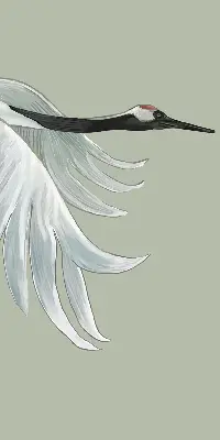 Blackout roller blind featuring a crane in flight design