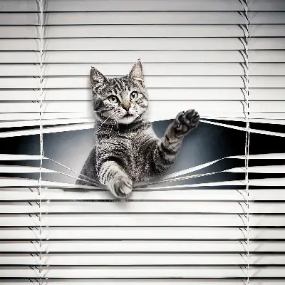 Blackout roller blind for window cat pattern