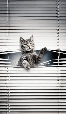 Blackout roller blind for window cat pattern