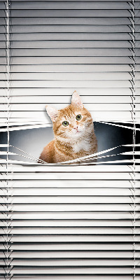 Fabric roller blind for window Ginger cat