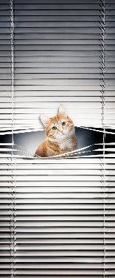 Fabric roller blind for window Ginger cat