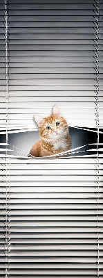 Fabric roller blind for window Ginger cat