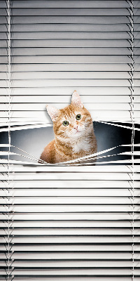 Fabric roller blind for window Ginger cat
