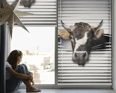 Blackout roller blind cow print