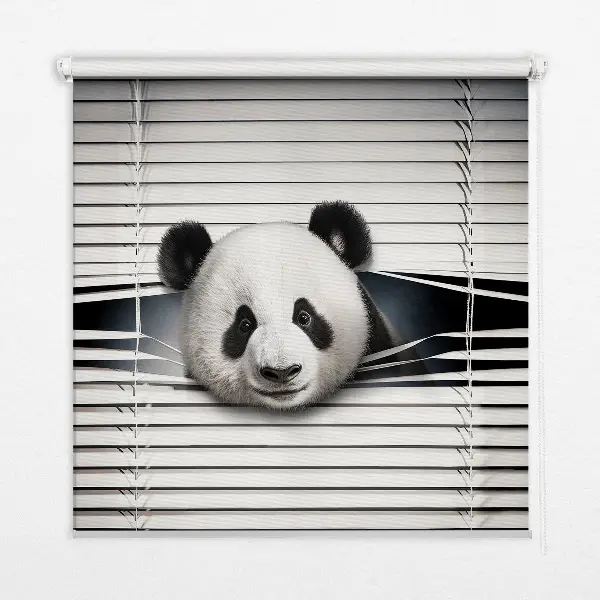 Blackout roller blind for windows in panda design
