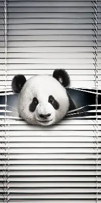 Blackout roller blind for windows in panda design