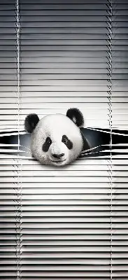 Blackout roller blind for windows in panda design