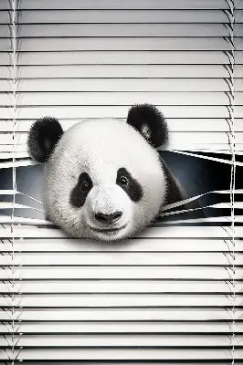 Blackout roller blind for windows in panda design