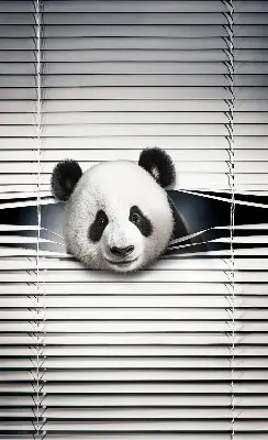 Blackout roller blind for windows in panda design