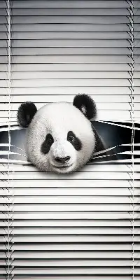 Blackout roller blind for windows in panda design