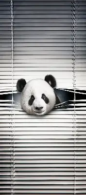 Blackout roller blind for windows in panda design