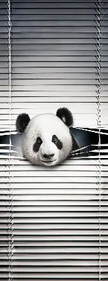 Blackout roller blind for windows in panda design
