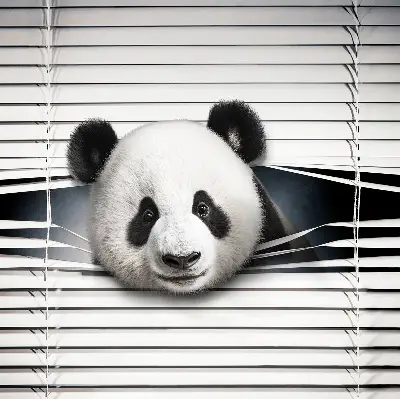 Blackout roller blind for windows in panda design