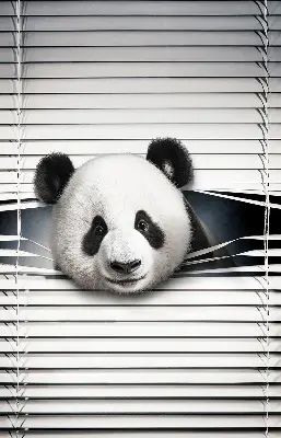 Blackout roller blind for windows in panda design
