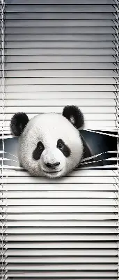 Blackout roller blind for windows in panda design