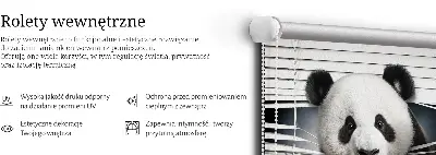 Blackout roller blind for windows in panda design