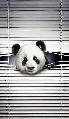 Blackout roller blind for windows in panda design