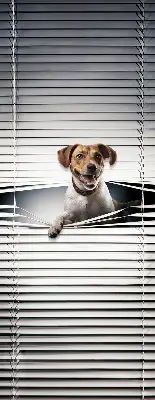 Fabric roller blind for window dog pattern