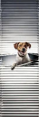 Fabric roller blind for window dog pattern
