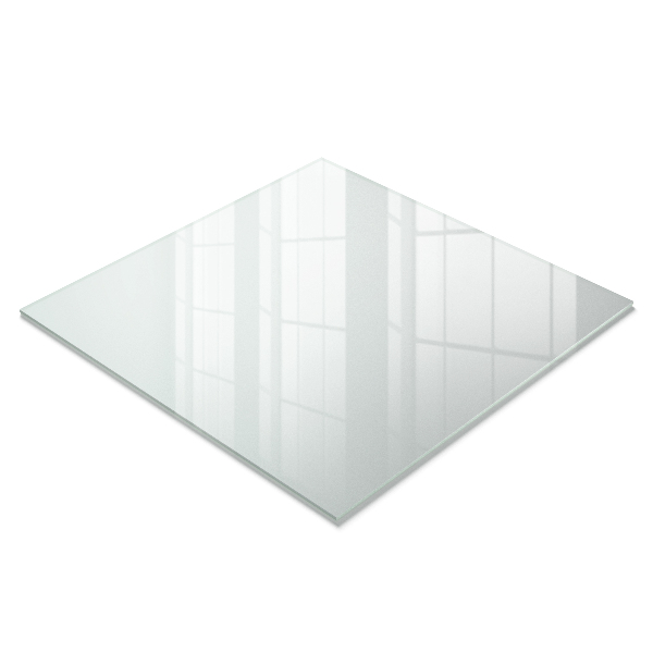 Square glass table top Semitransparent
