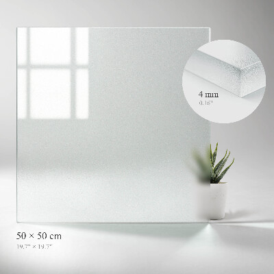 Square glass table top Semitransparent
