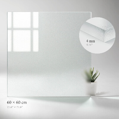 Square glass table top Semitransparent