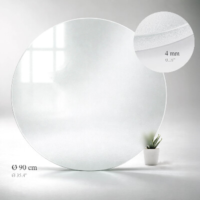 Round glass table top Semitransparent