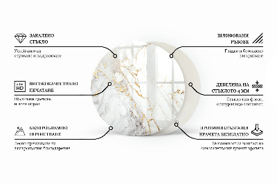 Table glass round Pure white