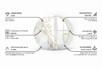 Table glass round Pure white