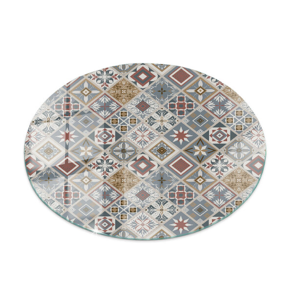 Table glass round Decorative mosaics with details