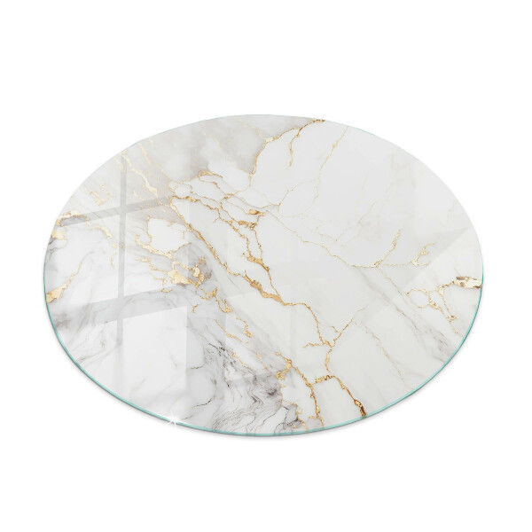 Round glass top for coffee table Subtle marble veins