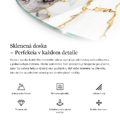 Round glass top for coffee table Subtle marble veins