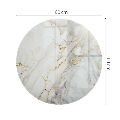 Round glass top for coffee table Subtle marble veins