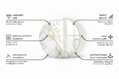 Circular glass table top Stylish forest motif