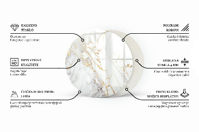 Circular glass table top Stylish forest motif