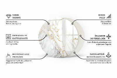 Table glass round Wood in harmony with resin