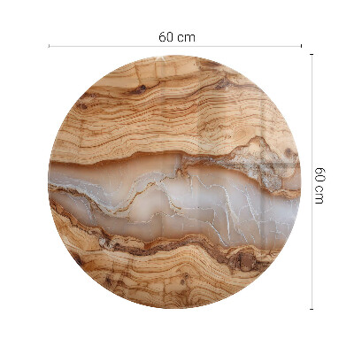 Table glass round Wood in harmony with resin