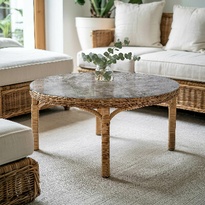 Circular glass table top Stylish marble pattern