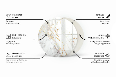 Circular glass table top Ecological wood structure