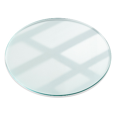 Round glass table top transparent