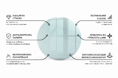 Round glass table top transparent