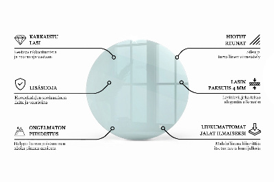 Round glass table top transparent