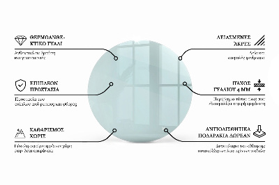 Round glass table top transparent