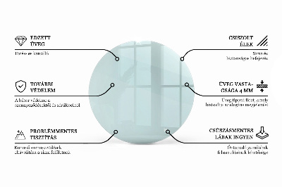 Round glass table top transparent