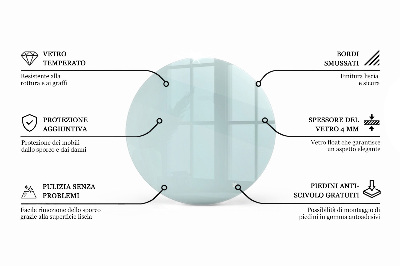 Round glass table top transparent