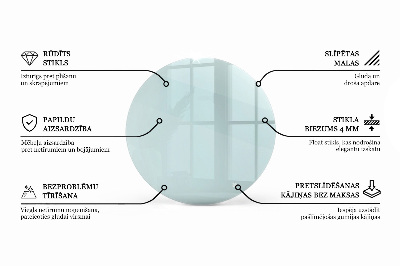Round glass table top transparent