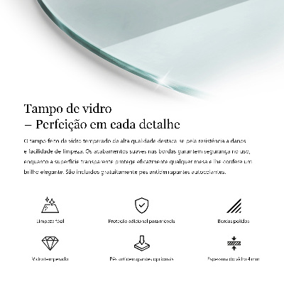 Round glass table top transparent