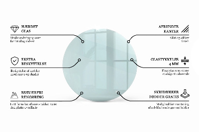Round glass table top transparent